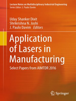 cover image of Application of Lasers in Manufacturing